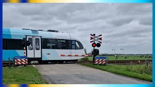 Spoorwegovergang Adorp Spoorlaan  Dutch Railroad Crossing [upl. by Elleinahc876]