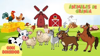 Animales de la Granja para niños Español e inglésCon Sonidos conozcamos sus Onomatopeyas [upl. by Nuajed]