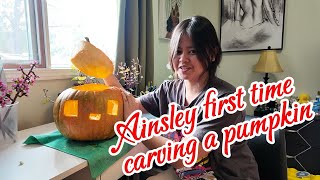 First time Carving a Pumpkin [upl. by Ecienal520]