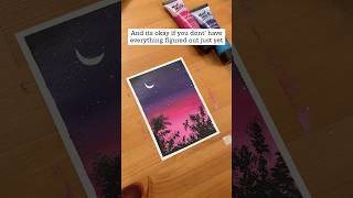 Night Sky 🌟🌠beginners acrylicpainting arttutorial satisfying shorts painting relaxing art [upl. by Elayne]