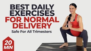 Best Pregnancy Exercises For Normal Delivery 20Min Birth Prep [upl. by Harwin]