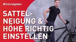 Fahrradsattel richtig einstellen Höhe amp Neigung in perfekter Position [upl. by Adnylam102]