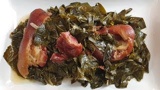 Old Fashioned Collard Greens With Smoked Ham Hocks l Easy And Delicious Recipe [upl. by Anawek]