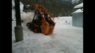 snow plow skid steer loader Kompaktlader Frontlader Deltalader Schnee räumen [upl. by Nim]