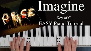 Imagine John Lennon Key of CEASY Piano Tutorial [upl. by Sammons]