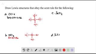 Write Lewis structures that obey the octet rule for each of the following molecules a c b d [upl. by Nylanej]