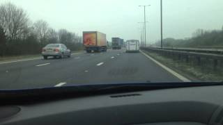 Bad Driving Towing Trailer on M1 Motorway April 2014 [upl. by Graaf]