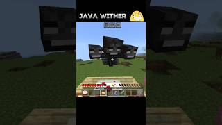 Minecraft Java wither🤧 VS Bedrock wither ☠️ witherboss shorts [upl. by Wimsatt872]