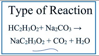 Type of Reaction for HC2H3O2  NaHCO3  CH3COONa  CO2  H2O [upl. by Basilio]