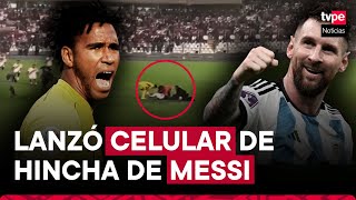 Perú vs Argentina Pedro Gallese lanzó celular de hincha que buscaba selfie con Lionel Messi [upl. by Dehsar284]