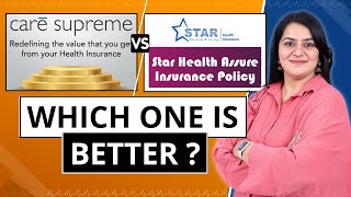 Star Health Assure Plan VS CARE Supreme  HEALTH INSURANCE COMPARISON  Gurleen Kaur Tikku [upl. by Eirrol]