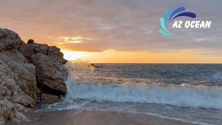 First Light by the Sea 4K Ocean Views amp Piano 🌄 Peaceful Sunrise  AZ Ocean Waves [upl. by Nabois459]