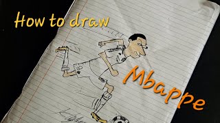 How to draw Cartoon Mbappe [upl. by Ylim22]