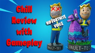 Chill Review of Vault Boy Bobblehead Backbling with Gameplay No Fortnite Voice [upl. by Enomas]