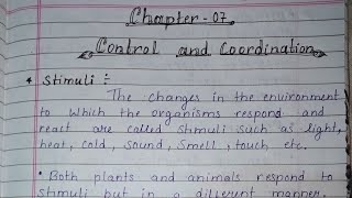 control and coordination class10 chapter7 important notes Biology NCERT book [upl. by Atsilac464]