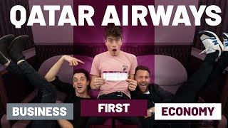 FIRST CLASS SURPRISE  Qatar Airways in all 3 classes  First vs Business vs Economy [upl. by Imnubulo]