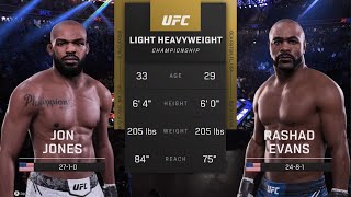 JON JONES vs RASHAD EVANS  Light Heavyweight Title CSG Fight Night 12 [upl. by Nabila]