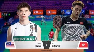 Leong Jun Hao MAS vs Lee Cheuk Yiu HK  Round 32 Mens Singles Arctic Open 2024 [upl. by Nnahoj855]