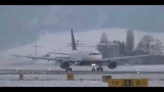 Take off A319 BernBelp to London Gatwick  cold winter day [upl. by Marelda947]