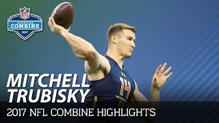 Mitchell Trubisky North Carolina QB  2017 NFL Combine Highlights [upl. by Tergram447]