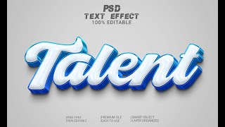 3d text effect blue photoshop psd [upl. by Nylek]