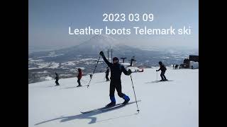 2023 03 09 Leather boots Telemark ski  niseko [upl. by Leviralc]