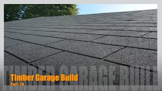 One man DIY Double Timber Garage Build part 14  3 tab shingle installation  roof finished [upl. by Barnaby]