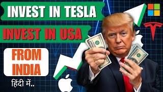 USA Tech Stocks में Investment का आसान तरीका Invest in Tesla Apple Microsoft from India  NASDAQ [upl. by Romito]