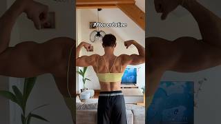 Avant  Après Créatine … ✅ motivation gomuscu humour muscu sports musculation gymgirl [upl. by Baler]