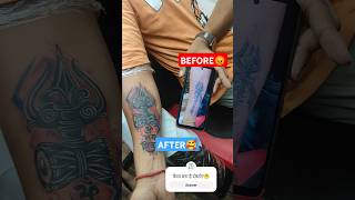 COVER UP TATTOO DESIGN WITH TRISHUL TATTOO coveruptattoo [upl. by Ellevehc]