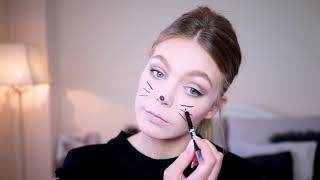 The Cats Whiskers  Halloween Make up with Blogger Fifi Newbury [upl. by Nyrrek]