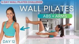 Wall Pilates Workout for Weight Loss  Pilates Abs  Arms  Day 12 [upl. by Alyag]