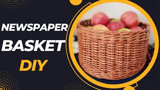 Round Newspaper Basket DIY  Tutorial [upl. by Joed]