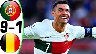 Portugal vs Belgium 91  RONALDO amp QUARESMA  All Goals and Highlights [upl. by Mackintosh946]