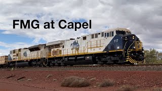 FMG Ore Train Accelerates out of Capel on the Solomon Line [upl. by Kcinnay]