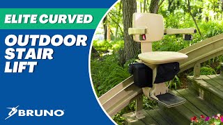 Elite Curved Outdoor Stair Lift  Bruno®  Made in USA  800 9970042 [upl. by Platus]