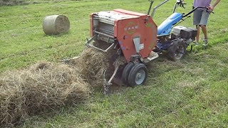 Demo BCS Model 853 WalkBehind Tractor with CAEB Mini Haybaler [upl. by Vlada992]