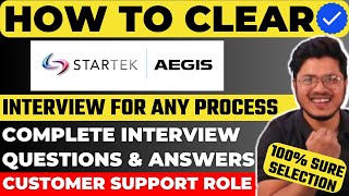 Startek Aegis Interview Question amp Answers  Aegis Interview Experience for CSA  Stargek Interview [upl. by Esened]