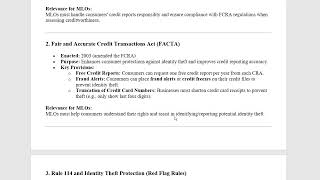 NMLS Safe Act Exam Study Notes on Facra Facta and IDtheft [upl. by Htebazile]