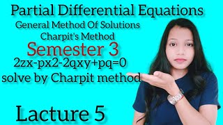 Partial Differential Equations Charpit Method Semester 3 L5 [upl. by Niraj280]