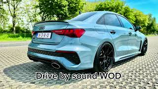 Audi RS3 8y with Akrapovic  decat  opf delete  sportcat  drive by sound  RS performance mode [upl. by Amej]