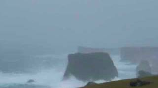 Eshaness cliffs Shetland in an equinoctial storm [upl. by Hewart]