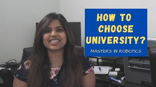 How to choose university for studying Robotics Masters in USA  Kajal Gada [upl. by Hound]