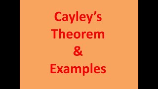 Cayley’s Theorem  Examples [upl. by Reine]