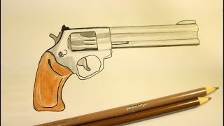 How To Draw A PistolStep By StepGunOn Paper [upl. by Ylaek755]