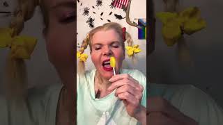 SHORT ASMR CANDY eatingsounds CRINGE OHIO MUKBANG EATING LOLIPOP mouth [upl. by Eneles]