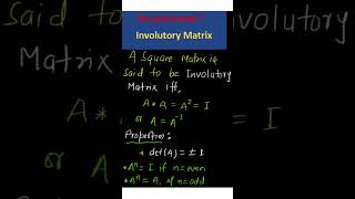 Involutory Matrixjeemaths maths 12thcbse viralvideo viralshorts matrix jee ncert [upl. by Yehudit407]