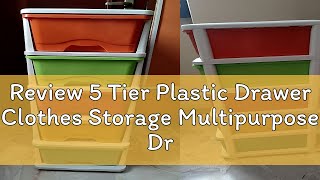 Review 5 Tier Plastic Drawer Clothes Storage Multipurpose Drawer Cabinet Clothes [upl. by Yenahs334]