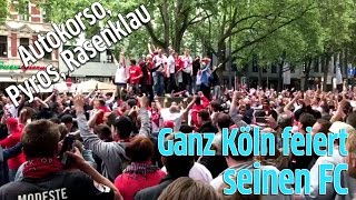 1 FC Köln zieht in Europa League ein Ausnahmezustand in Innenstadt ganz Köln und Fans jubeln [upl. by Deyas]