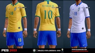 PES 2013  New Kits Brazil Copa America 2019 [upl. by Rexfourd]